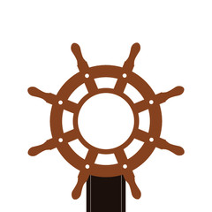 Obraz premium Ship steering wheel icon. Ship steering wheel sign for web design isolated on white background