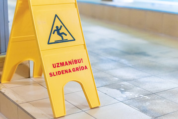 caution wet floor