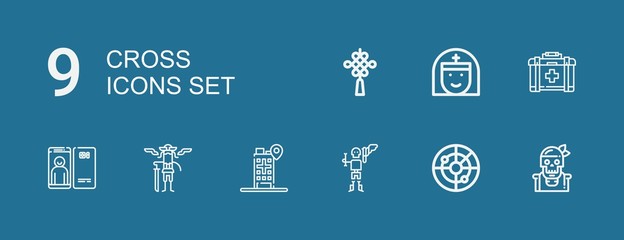 Editable 9 cross icons for web and mobile