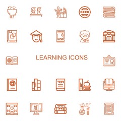 Editable 22 learning icons for web and mobile