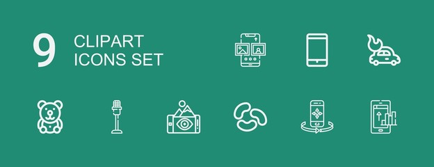 Editable 9 clipart icons for web and mobile