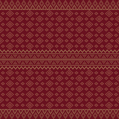 Seamless geometric ornamental vector pattern with dots gold color. Abstract background motif ulos. creative design cloth pattern. tribal ethnic flat design. Fabric print