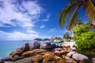 Panorama beach and rock Formation Photos at Berhala island kepulauan Riau