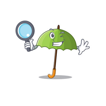 Green umbrella in Smart Detective picture character design