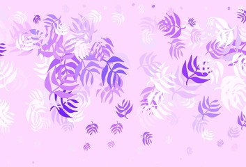 Fototapeta na wymiar Light Purple vector elegant pattern with leaves.