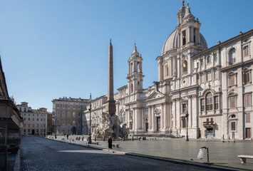 Fototapeta premium Navona square in Rome without people