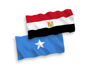 Flags of Egypt and Somalia on a white background