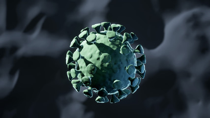 A Single COVID-19 Coronavirus 3D Rendering