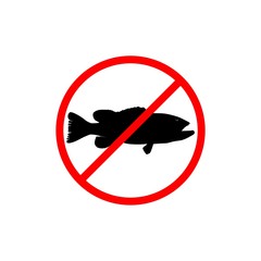 No fishing icon. Flat No fishing sign isolated on a white background