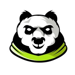 Panda mascot logo design with modern illustration concept style for badge, emblem and t shirt printing. Angry Panda illustration for sport and e-sport team.