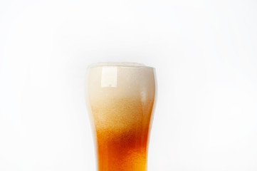 glass of beer on a white background
