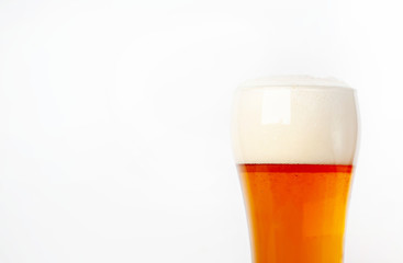 glass of beer on a white background