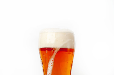 glass of beer on a white background