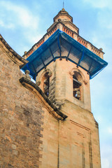 The village of Valldemossa with the parish church of sant bartomeu, Mallorca, Spain