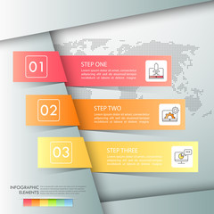 Design infographic template 3 options. Business concept can be used for workflow layout, diagram, number options, timeline, steps, demo infographic