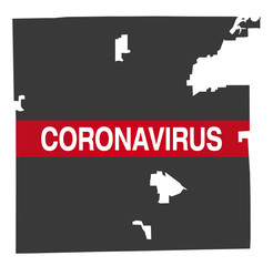 Indianapolis Indiana city map with Coronavirus warning