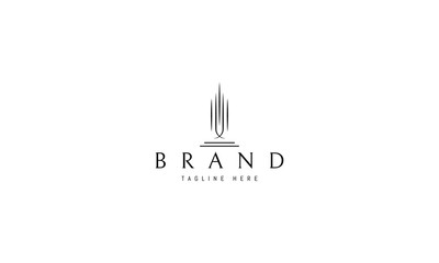 Obraz premium Vector logo on which an abstract image of a modern building.