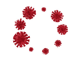 Coronavirus 2019-nCov novel 3D render infection concept. Flu outbreak and Covid-19 influenza as dangerous flu strain cases as a pandemic. Asian ncov corona virus