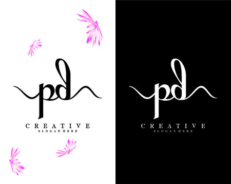 creative simple pd, dp letter logo template vector