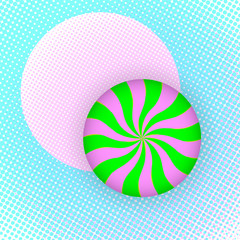 Created candy on halftone background