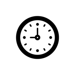 Clock vector icon Glyph Illustration