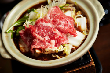 Sukiyaki, Japanese hot pot dish