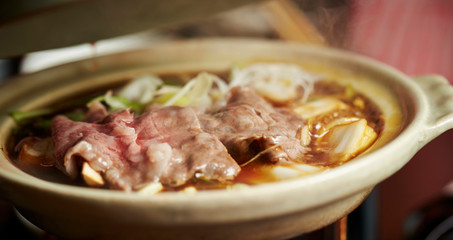 Sukiyaki, Japanese hot pot dish