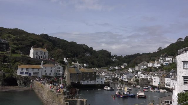 Polperro cornwall England harbour tourism England UK 4K