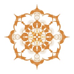 Fototapeta premium Luxury ornamental mandala design background in gold color. Luxury flower decoration Ramadan background.