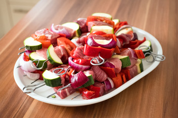 Souflaki, Fleischspieße, Schaschlik grillen