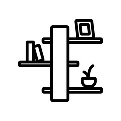 items shelf icon vector. items shelf sign. isolated contour symbol illustration