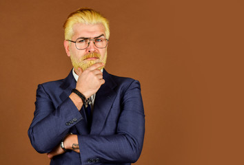 Well groomed ceo head of department. Office worker. Businessman lifestyle. Business reputation....