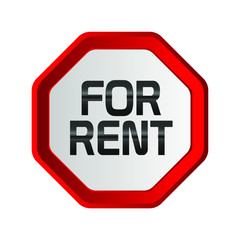 red for rent vector sign