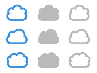 Clouds Icons, Blue Air Sky Illustration Vectors
