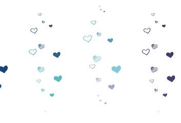 Light Pink, Blue vector texture with lovely hearts.