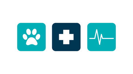 Veterinary icon vector. Healing animals and caring for their health. Veterinary clinic logo