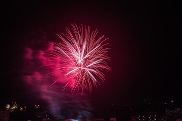 fireworks in the night sky