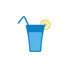 Juice glass icon. Flat icon with long shadow. Vector illustration
