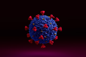 Corona virus COVID 19 microscope illustration. 3D render