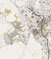 map of the city of Cairo, Giza, Egypt