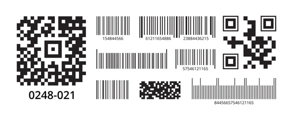 Fototapeta premium barcode. supermarket scanned identification numbers encrypted information pricing digital inventory vector symbols