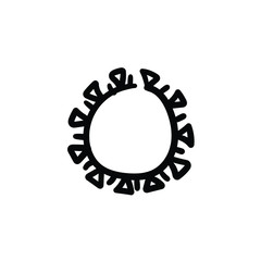 Hand drawn virus. Simple vector icon