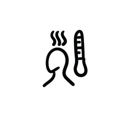 Hand drawn fever. Simple vector icon