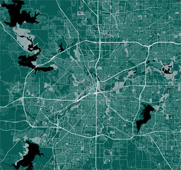 map of the city of Fort Worth, Texas, USA