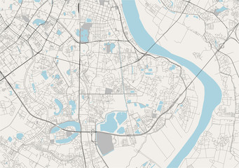 Naklejka premium map of the city of Hanoi, Vietnam