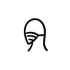 Hand drawn mask. Simple vector icon
