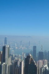 Fototapeta premium Blick über Hong Kong am Morgen