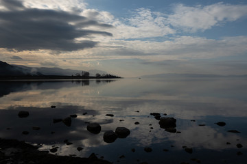 evening reflected on Lake Iznik, Turkey