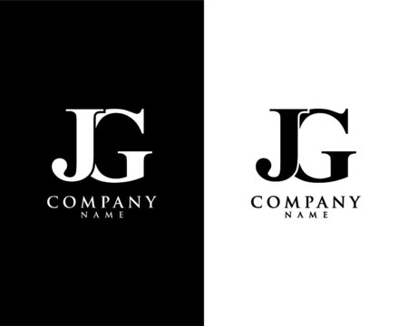 JG, GJ initial company name logo template vector