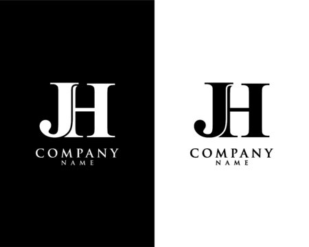 JH, HJ initial company name logo template vector